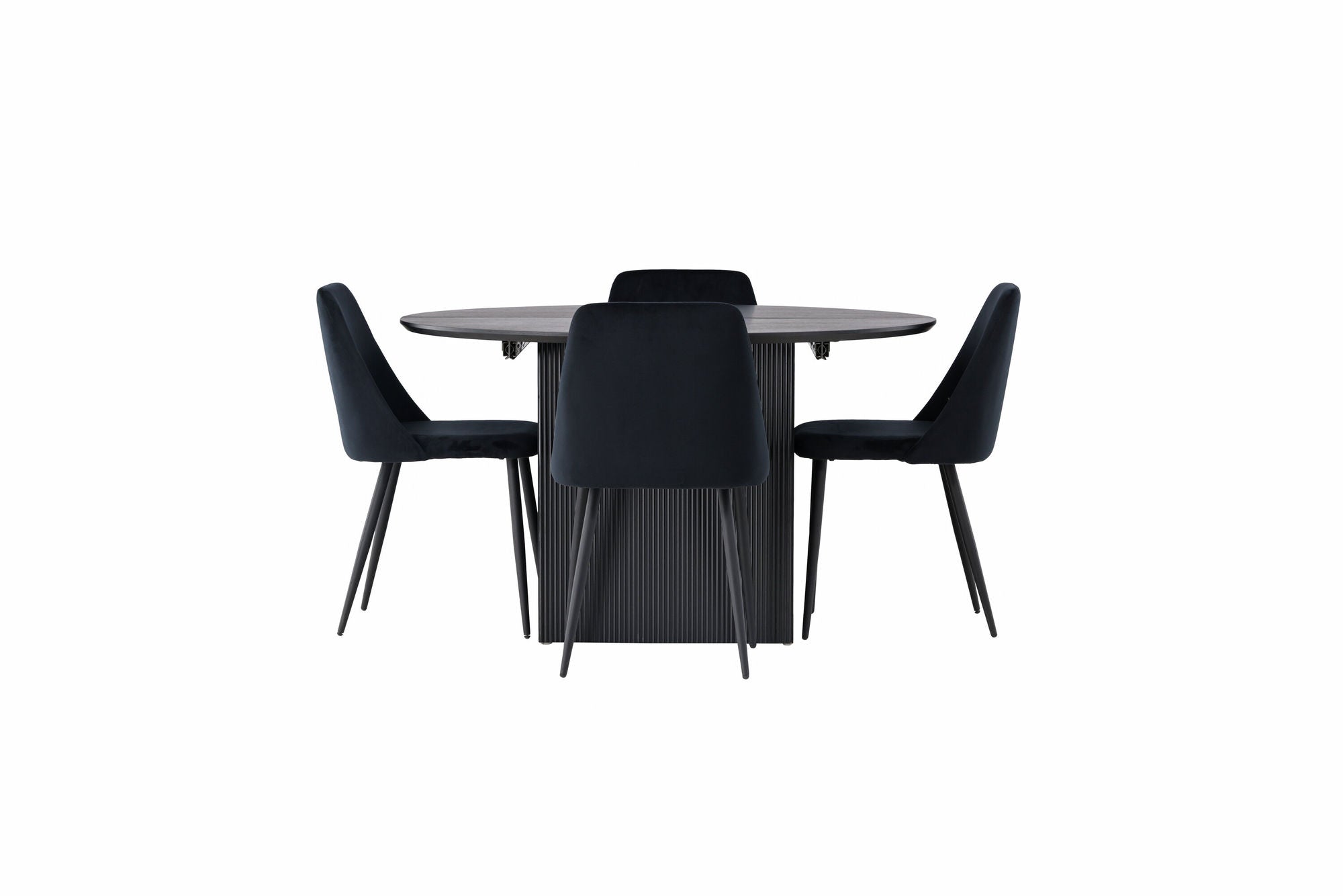 Venture Home Matilda spisebord φ130 - Black / Black MDF with veneer +Night Spisebordsstol - Black / Black Velvet _4