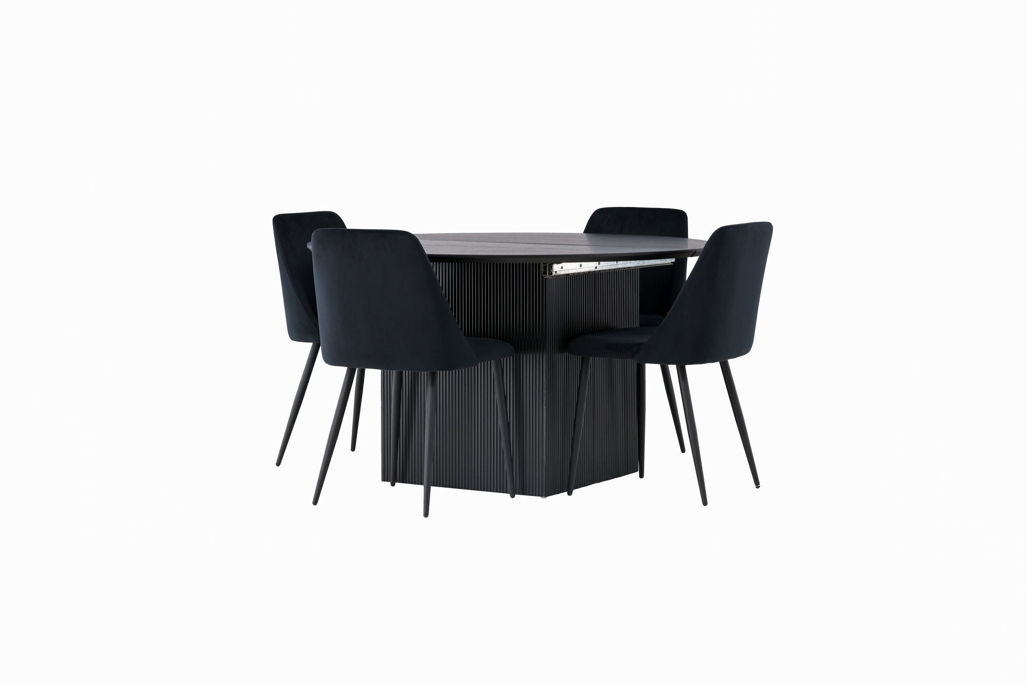 Venture Home Matilda spisebord φ130 - Black / Black MDF with veneer +Night Spisebordsstol - Black / Black Velvet _4