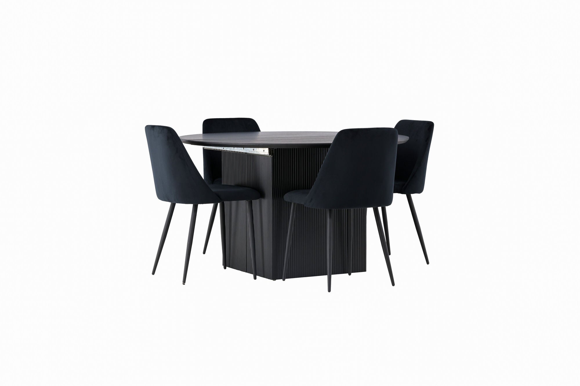 Venture Home Matilda spisebord φ130 - Black / Black MDF with veneer +Night Spisebordsstol - Black / Black Velvet _4