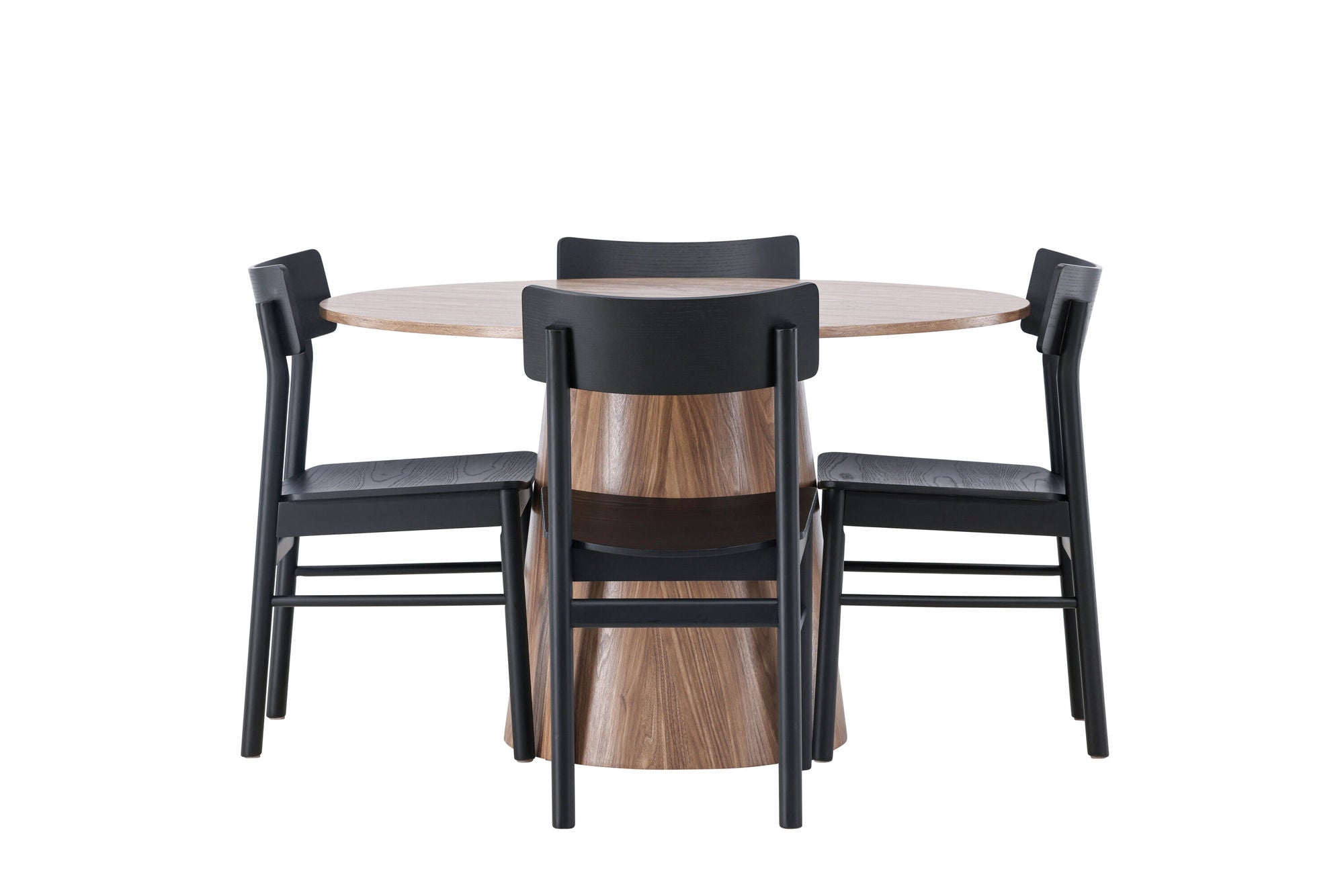 Venture Home Lanzo spisebord φ120 - Natural / Natural MDF +Montros Spisebordsstol - Natural / Natural Rubberwood _4