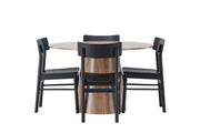 Venture Home Lanzo spisebord φ120 - Natural / Natural MDF +Montros Spisebordsstol - Natural / Natural Rubberwood _4