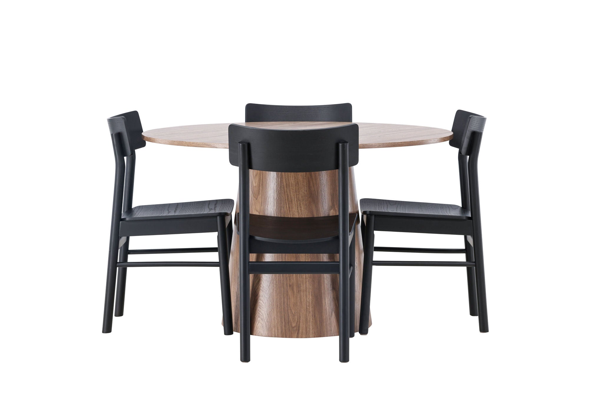 Venture Home Lanzo spisebord φ120 - Natural / Natural MDF +Montros Spisebordsstol - Natural / Natural Rubberwood _4