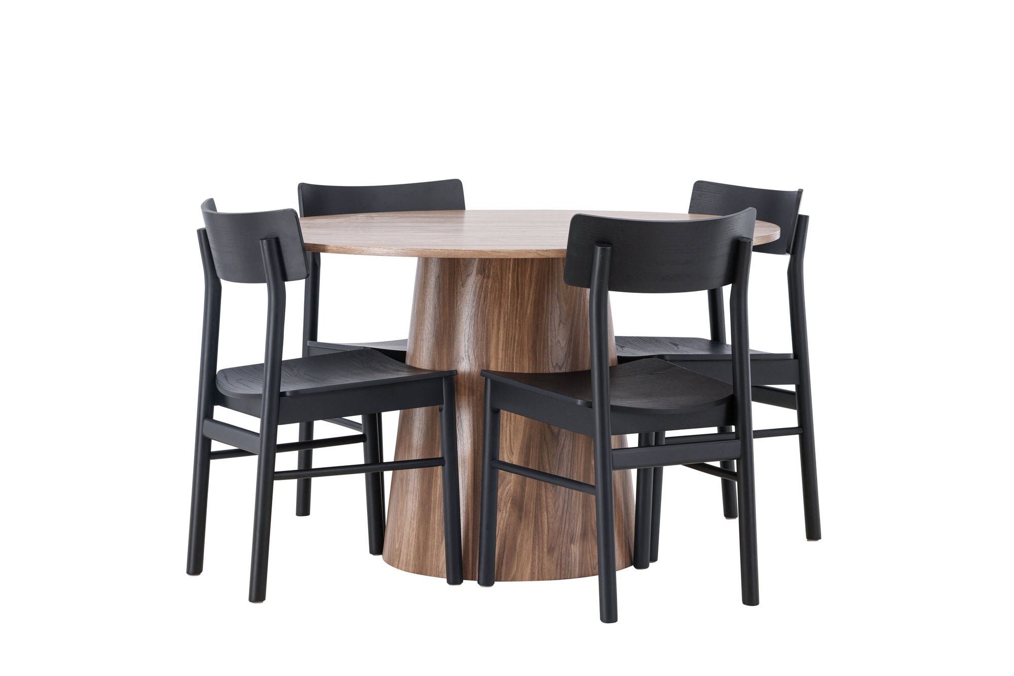 Venture Home Lanzo spisebord φ120 - Natural / Natural MDF +Montros Spisebordsstol - Natural / Natural Rubberwood _4