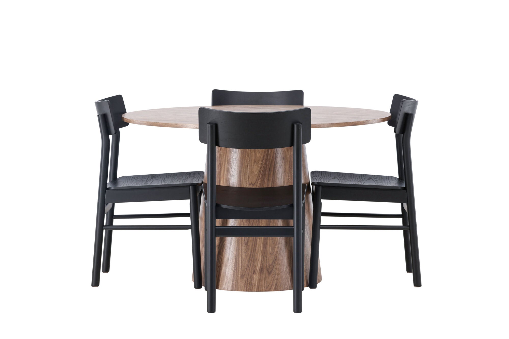 Venture Home Lanzo spisebord φ120 - Natural / Natural MDF +Montros Spisebordsstol - Natural / Natural Rubberwood _4