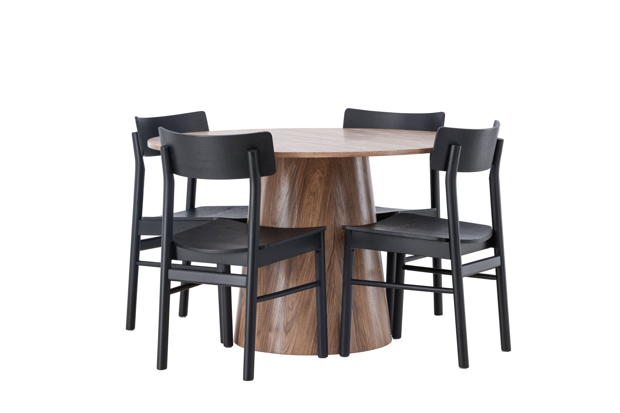 Venture Home Lanzo spisebord φ120 - Natural / Natural MDF +Montros Spisebordsstol - Natural / Natural Rubberwood _4