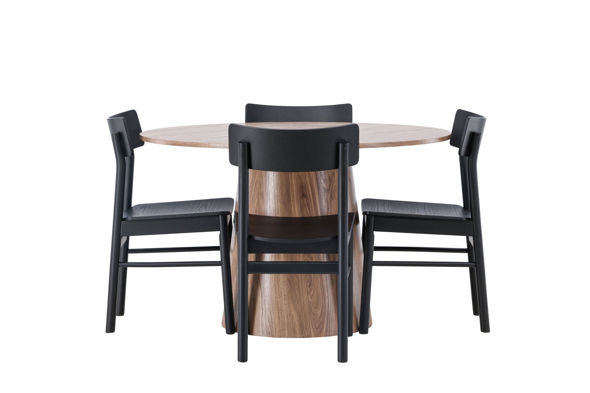Venture Home Lanzo spisebord φ120 - Natural / Natural MDF +Montros Spisebordsstol - Natural / Natural Rubberwood _4