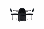 Venture Home Matilda spisebord φ130 - Black / Black MDF with veneer +Stella Spisebordsstol - Black / Black Velvet _4