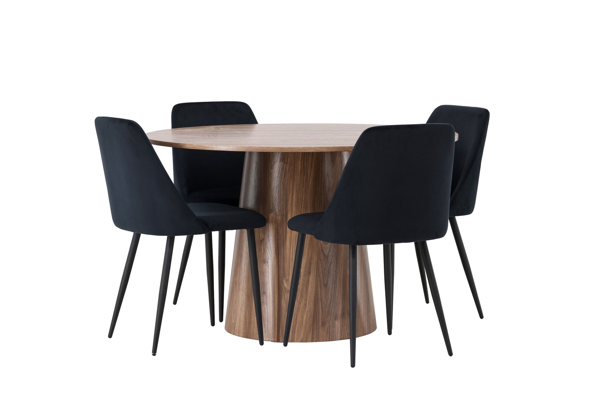 Venture Home Lanzo spisebord φ120 - Natural / Natural MDF +Night Spisebordsstol - Black / Black Velvet _4
