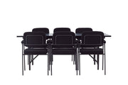 Venture Home Astrid spisebord 200*75 - Matte black / Matte black MDF with veneer +Yesterday Spisebordsstol - Black / Black Boucle _6