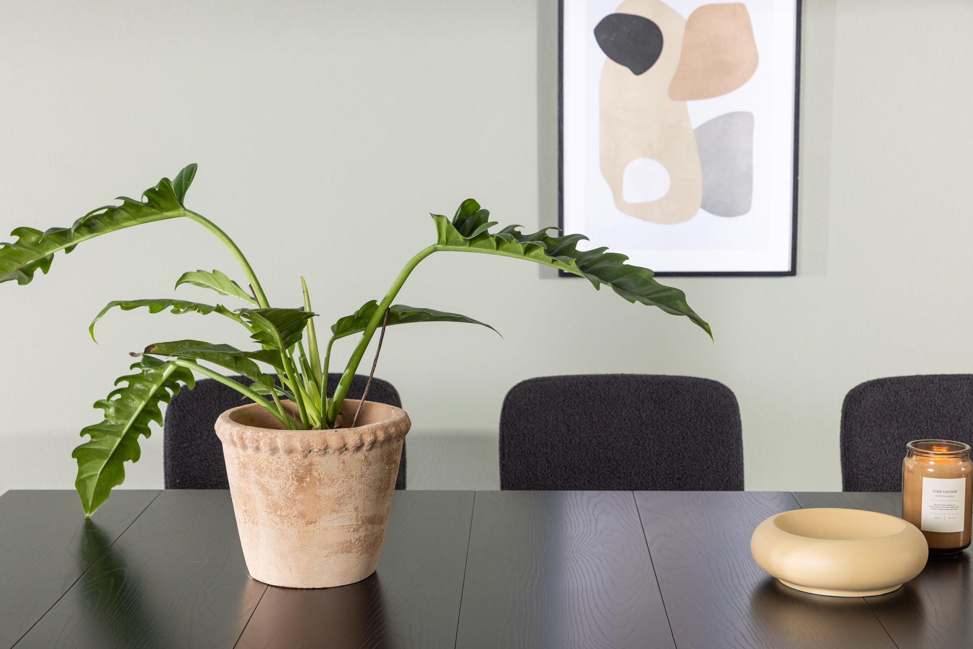 Venture Home Astrid spisebord 200*75 - Matte black / Matte black MDF with veneer +Yesterday Spisebordsstol - Black / Black Boucle _6