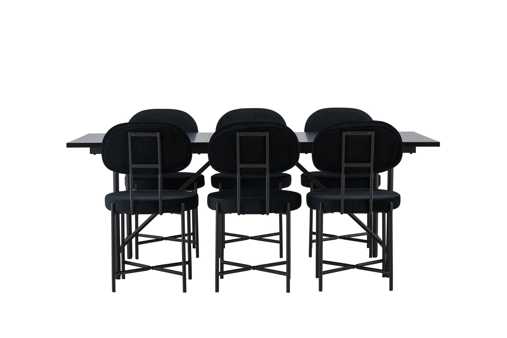 Venture Home Astrid spisebord 200*75 - Matte black / Matte black MDF with veneer +Stella Spisebordsstol - Black / Black Velvet _6