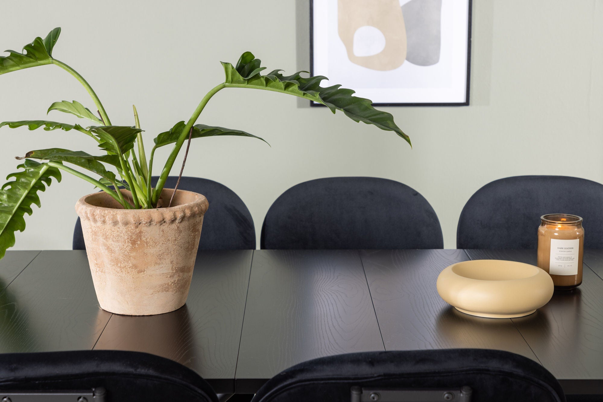Venture Home Astrid spisebord 200*75 - Matte black / Matte black MDF with veneer +Stella Spisebordsstol - Black / Black Velvet _6