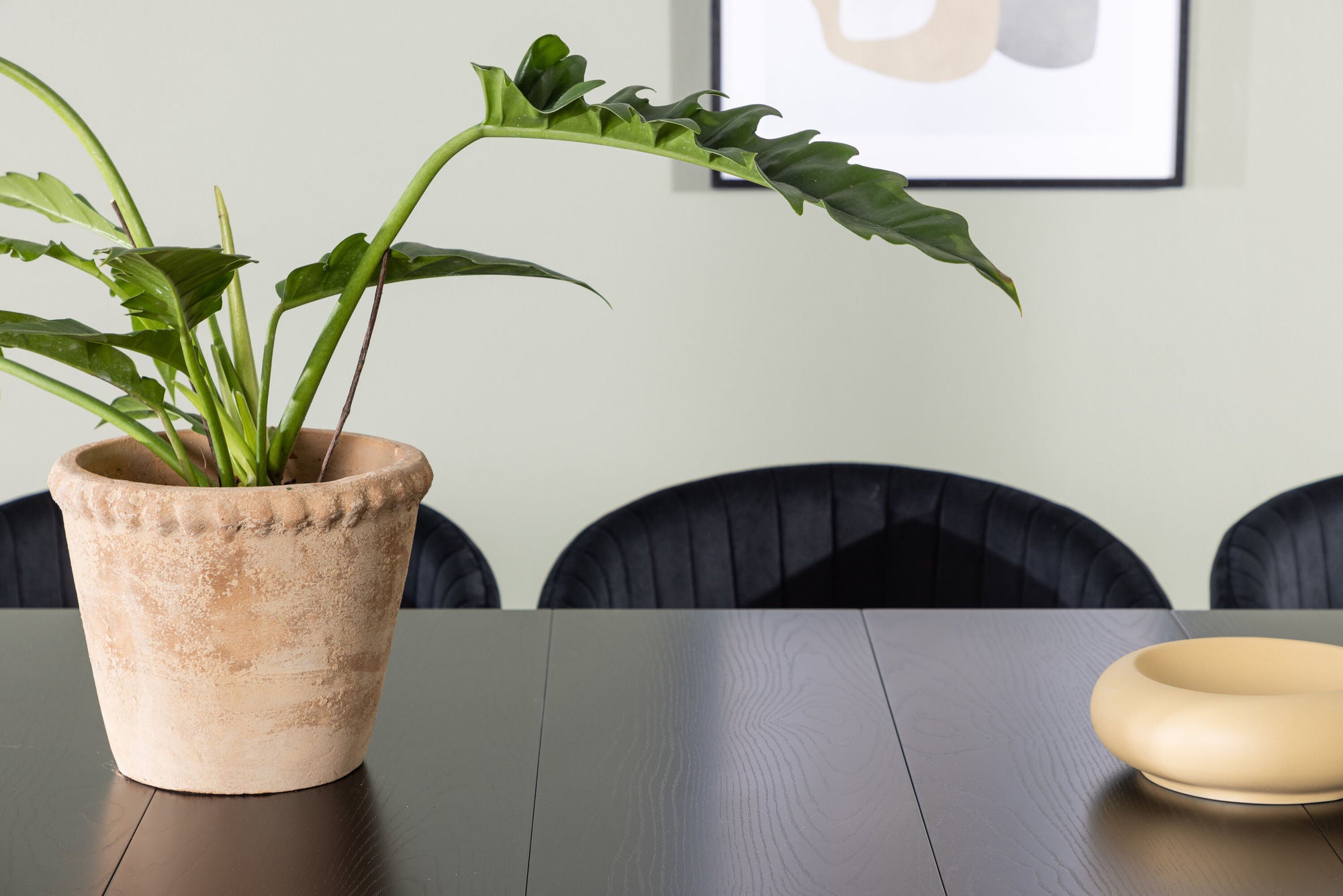 Venture Home Astrid spisebord 200*75 - Matte black / Matte black MDF with veneer +Selma Spisebordsstol - Black / Black Velvet _6