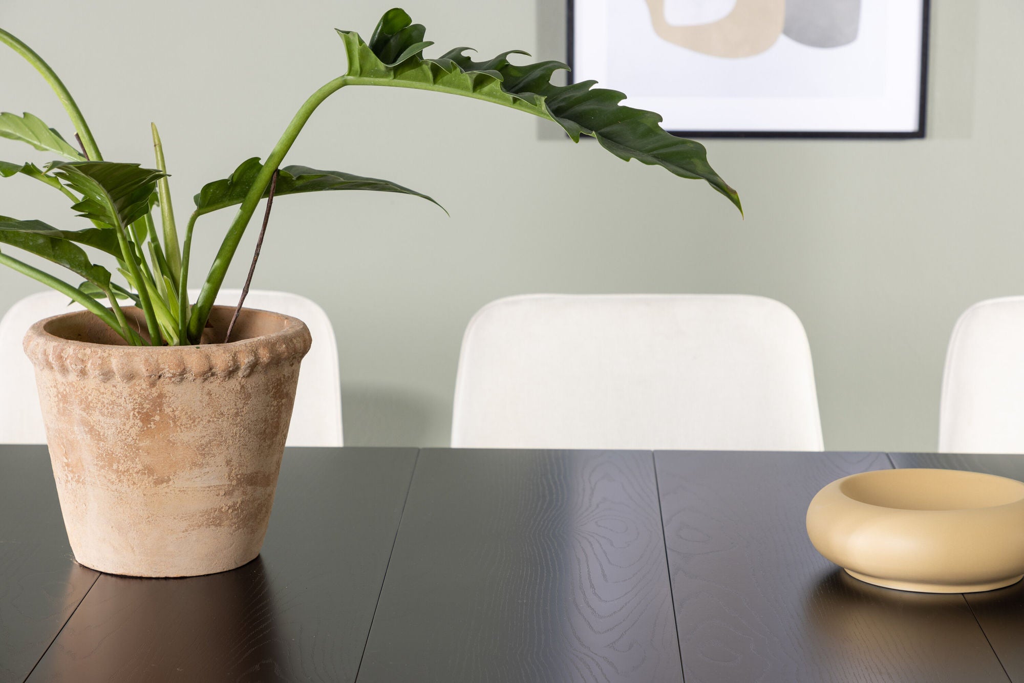 Venture Home Astrid spisebord 200*75 - Matte black / Matte black MDF with veneer +Rosie Spisebordsstol - Black / Beige Fabric _6