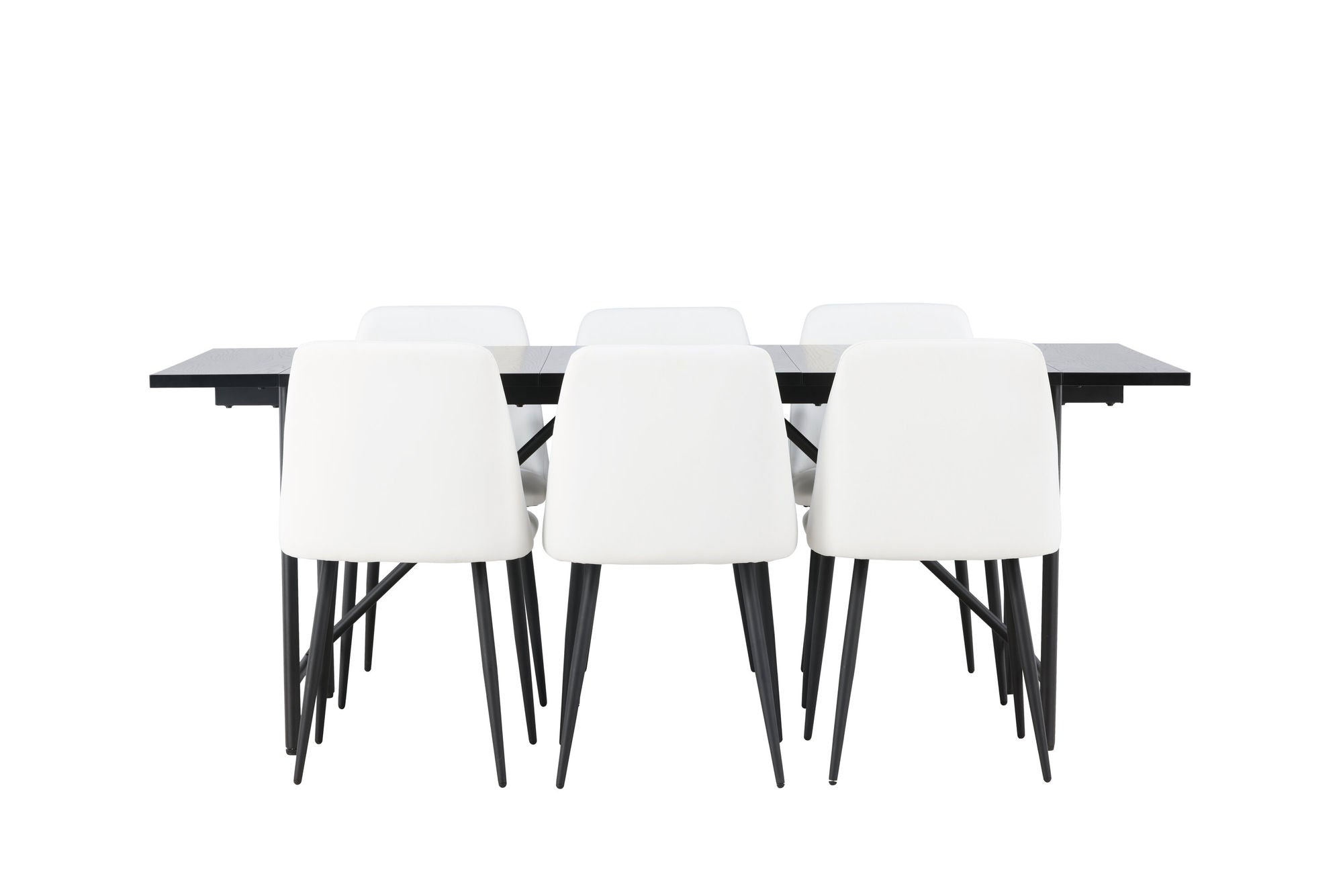 Venture Home Astrid spisebord 200*75 - Matte black / Matte black MDF with veneer +Night Spisebordsstol - Black / White PU _6