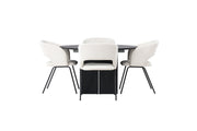 Venture Home Matilda spisebord φ130 - Black / Black MDF with veneer +Day Spisebordsstol - Matte black / White Linen _4