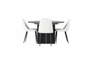 Venture Home Matilda spisebord φ130 - Black / Black MDF with veneer +Night Spisebordsstol - Black / White PU _4