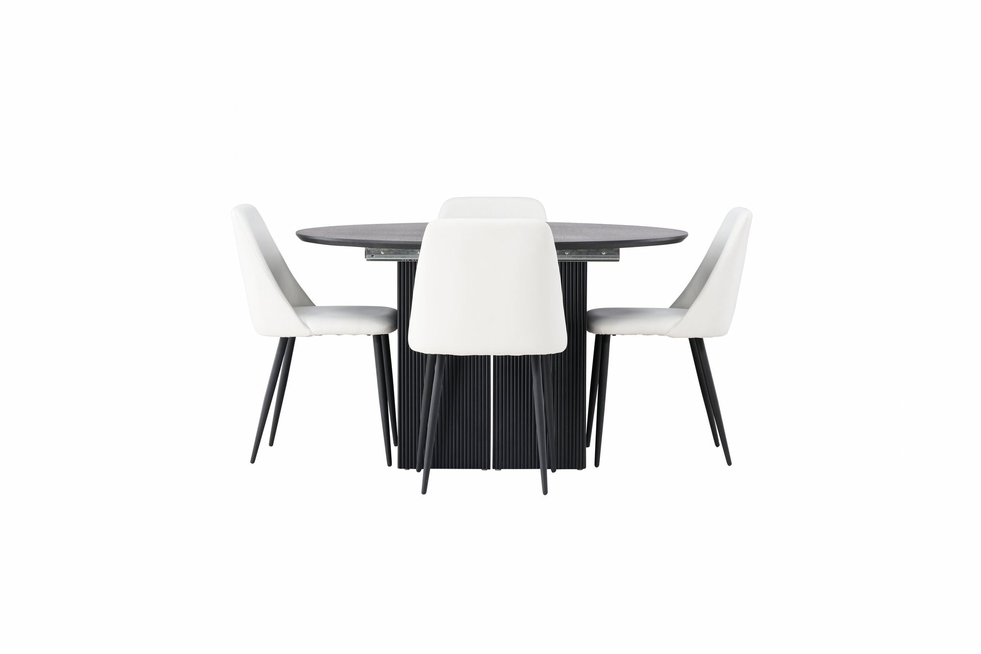 Venture Home Matilda spisebord φ130 - Black / Black MDF with veneer +Night Spisebordsstol - Black / White PU _4
