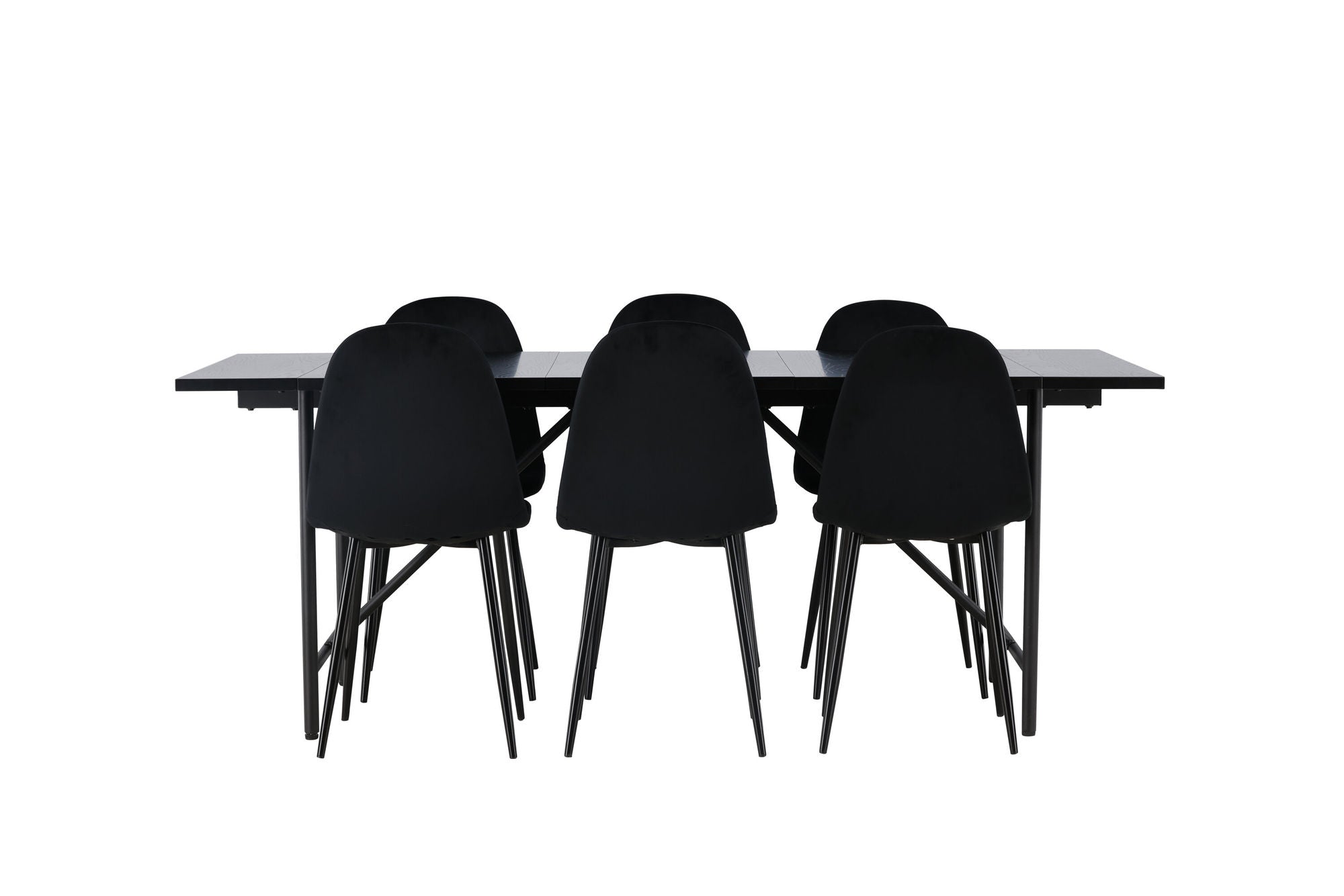 Venture Home Astrid spisebord 200*75 - Matte black / Matte black MDF with veneer +Polar Spisebordsstol - Black legs / Black Velvet _6