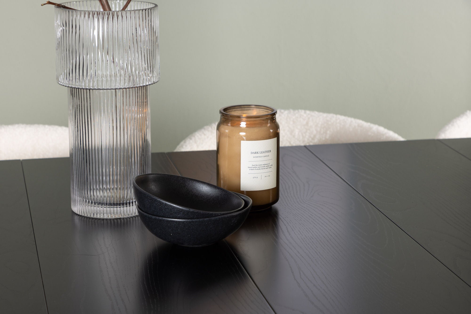 Venture Home Astrid spisebord 200*75 - Matte black / Matte black MDF with veneer +Chico Spisebordsstol - Black / White Boucle _6