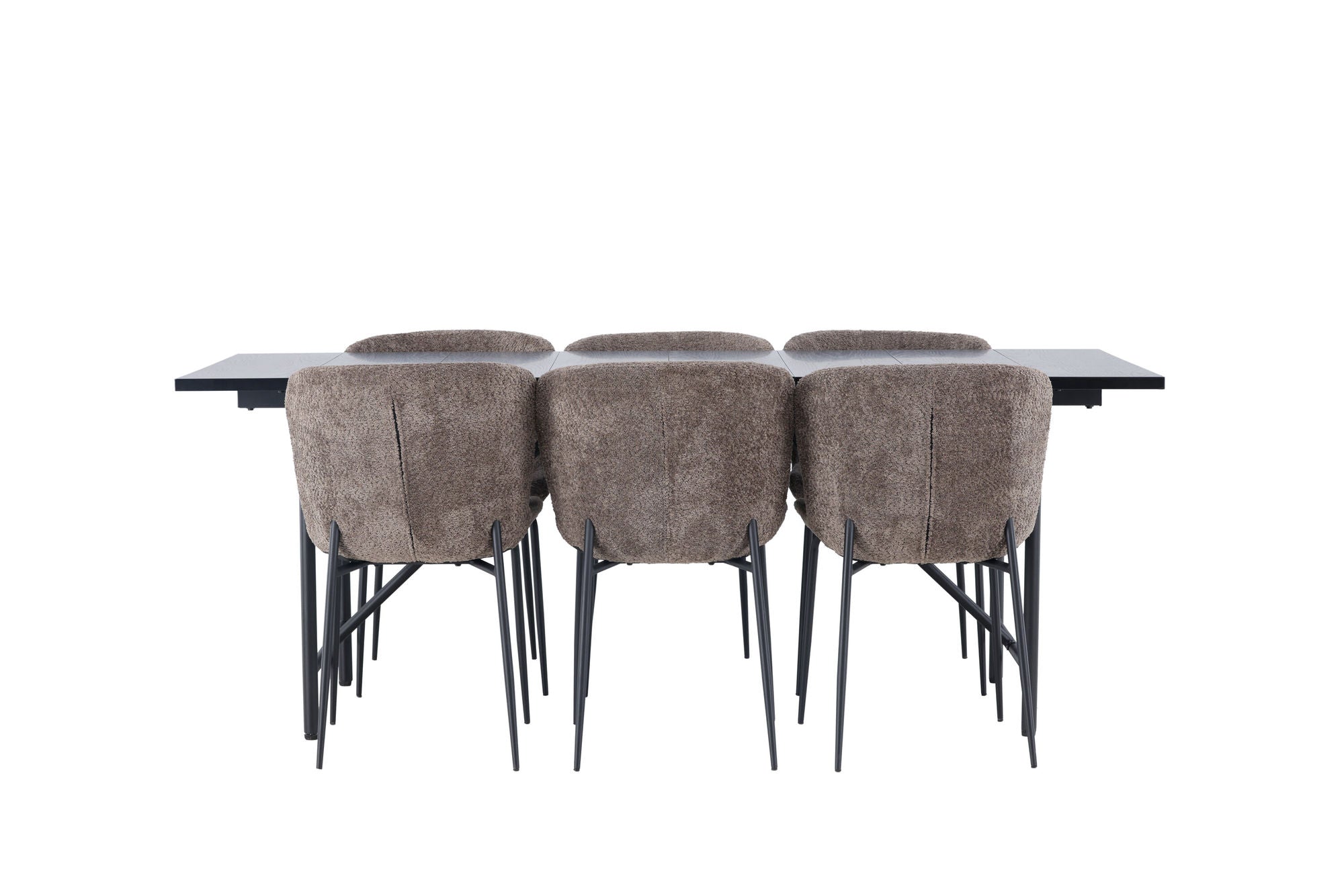 Venture Home Astrid spisebord 200*75 - Matte black / Matte black MDF with veneer +Modesto Spisebordsstol - Grey / Smoked Black Boucle _6