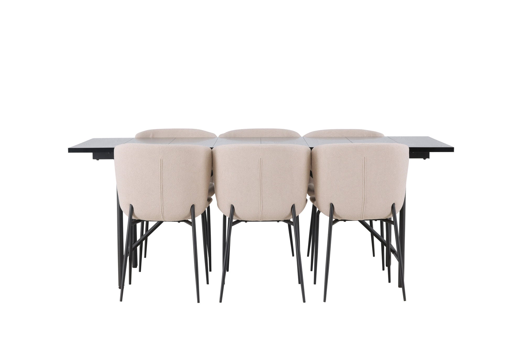 Venture Home Astrid spisebord 200*75 - Matte black / Matte black MDF with veneer +Modesto Spisebordsstol - Beige / Beige Boucle _6