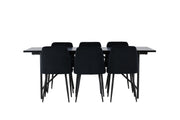 Venture Home Astrid spisebord 200*75 - Matte black / Matte black MDF with veneer +Night Spisebordsstol - Black / Black Velvet _6
