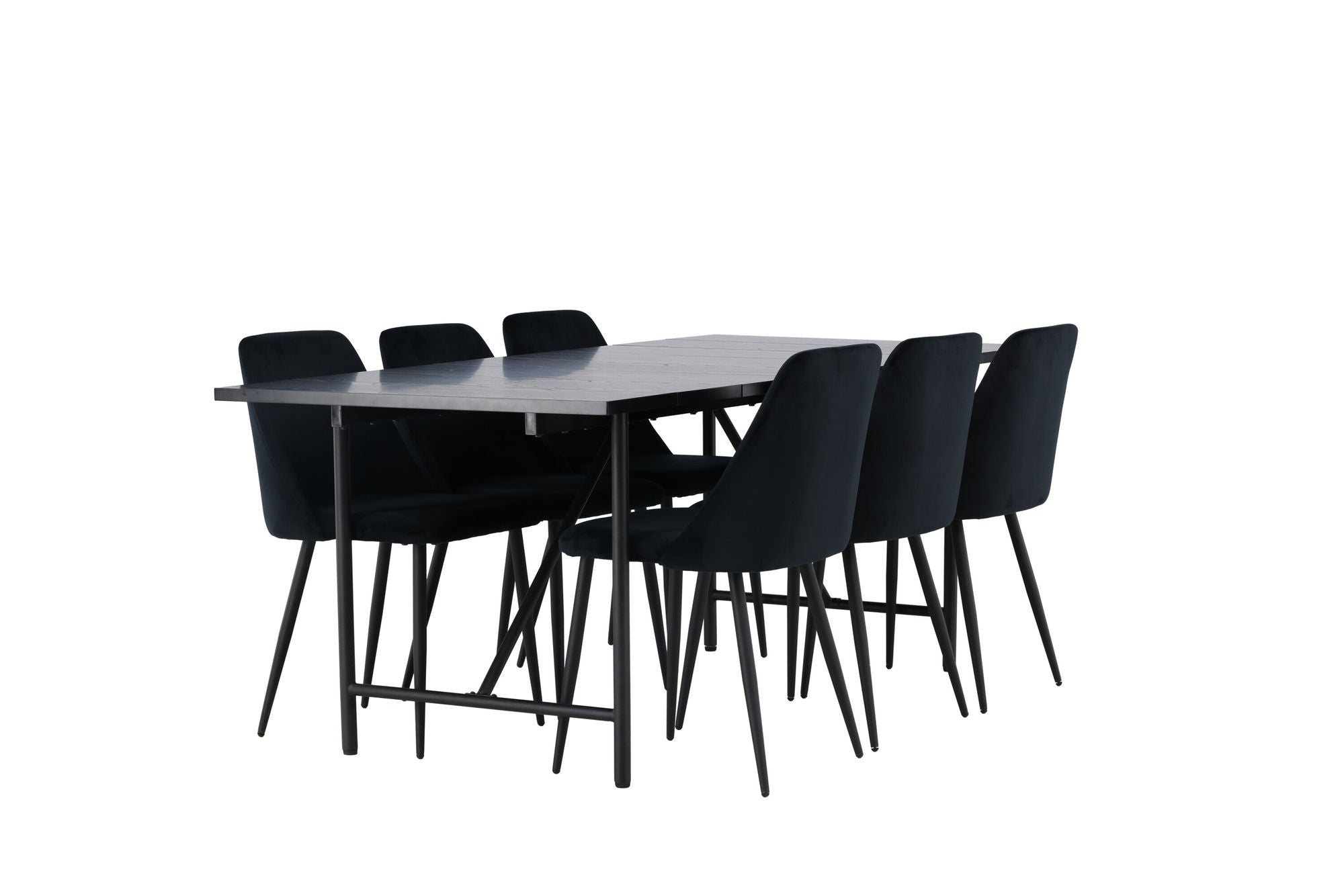 Venture Home Astrid spisebord 200*75 - Matte black / Matte black MDF with veneer +Night Spisebordsstol - Black / Black Velvet _6