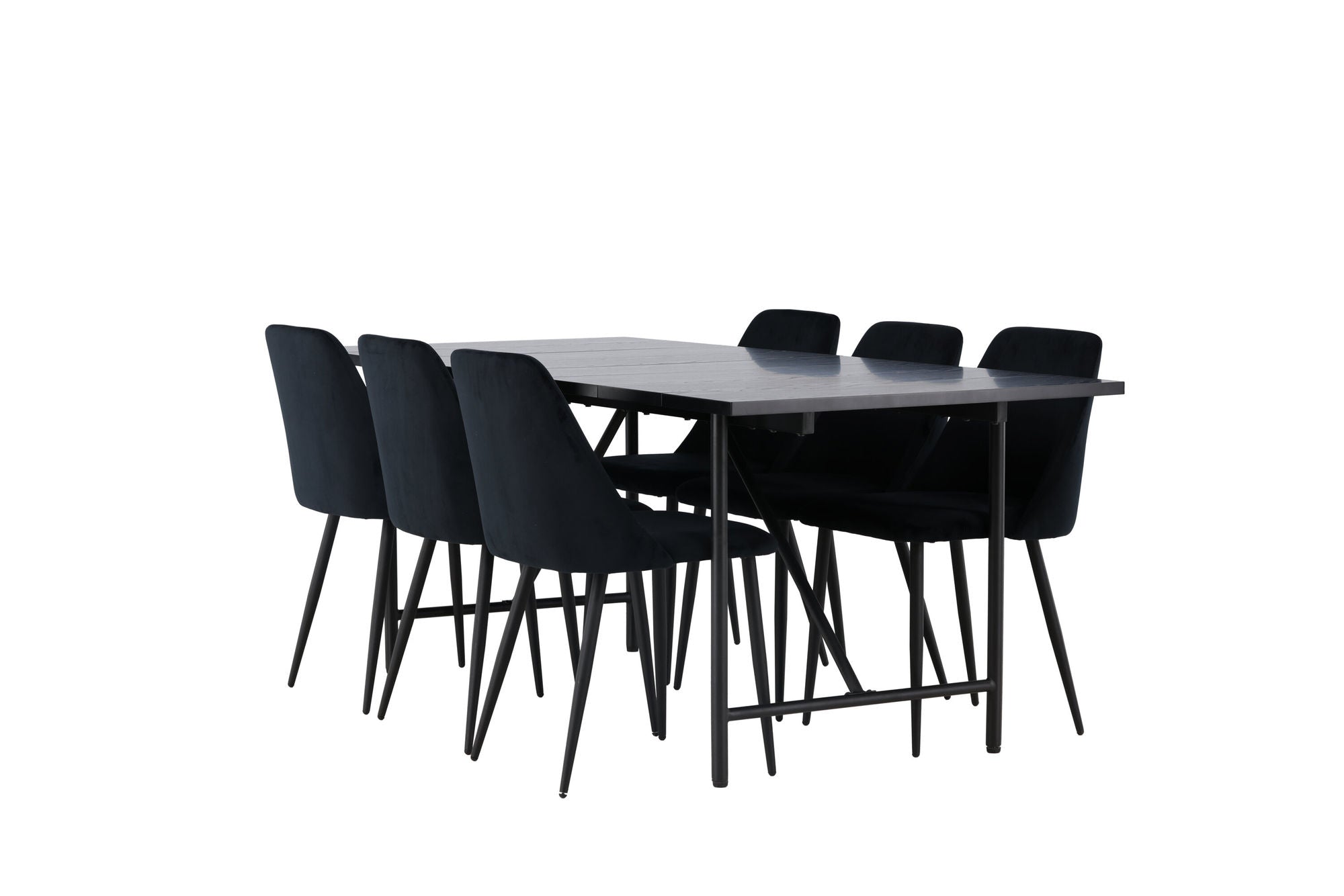 Venture Home Astrid spisebord 200*75 - Matte black / Matte black MDF with veneer +Night Spisebordsstol - Black / Black Velvet _6