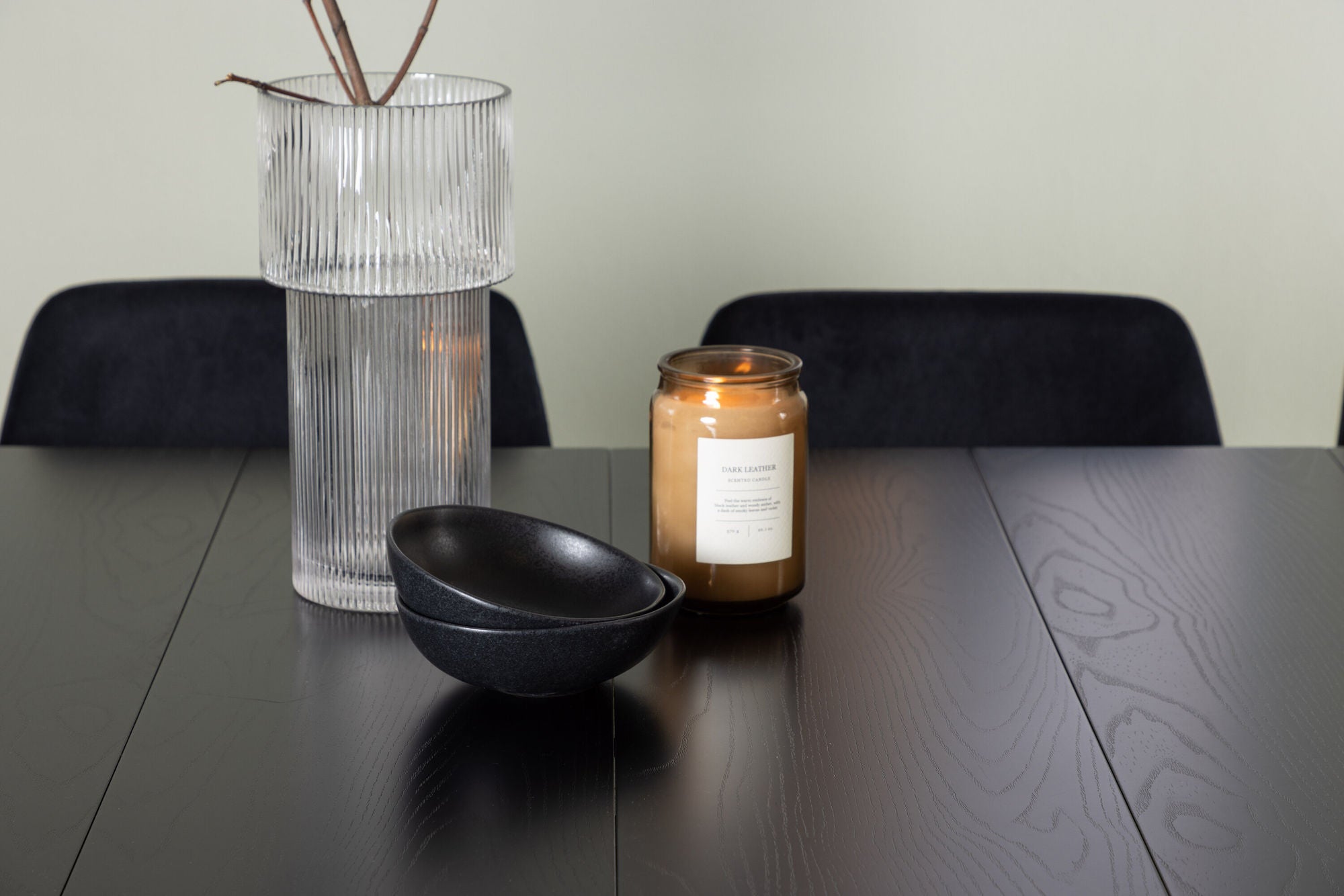 Venture Home Astrid spisebord 200*75 - Matte black / Matte black MDF with veneer +Night Spisebordsstol - Black / Black Velvet _6