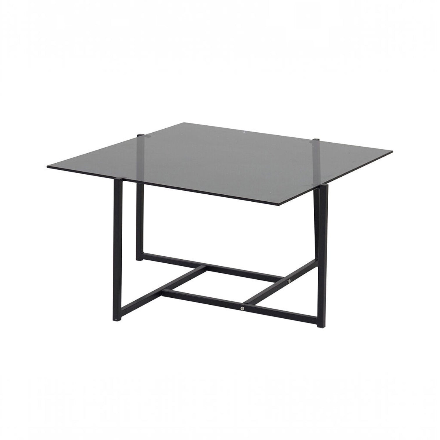 Venture Home Hybrid Sofa bord - Black / Grey Smokey Glass 80*80cm