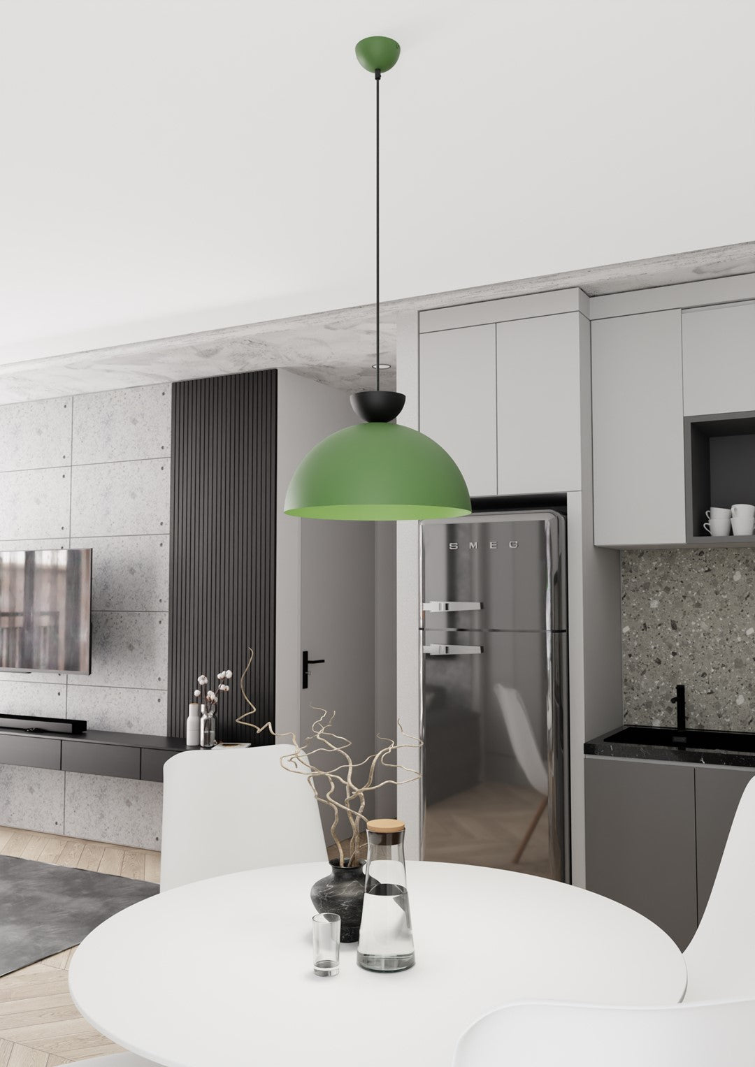 LUNARO 1L BL GRØN Loftlampe