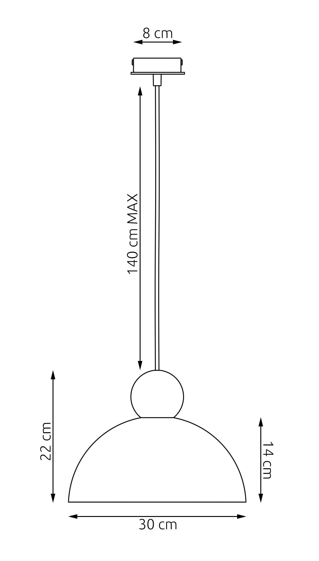 kaki 1 m mokka Loftlampe