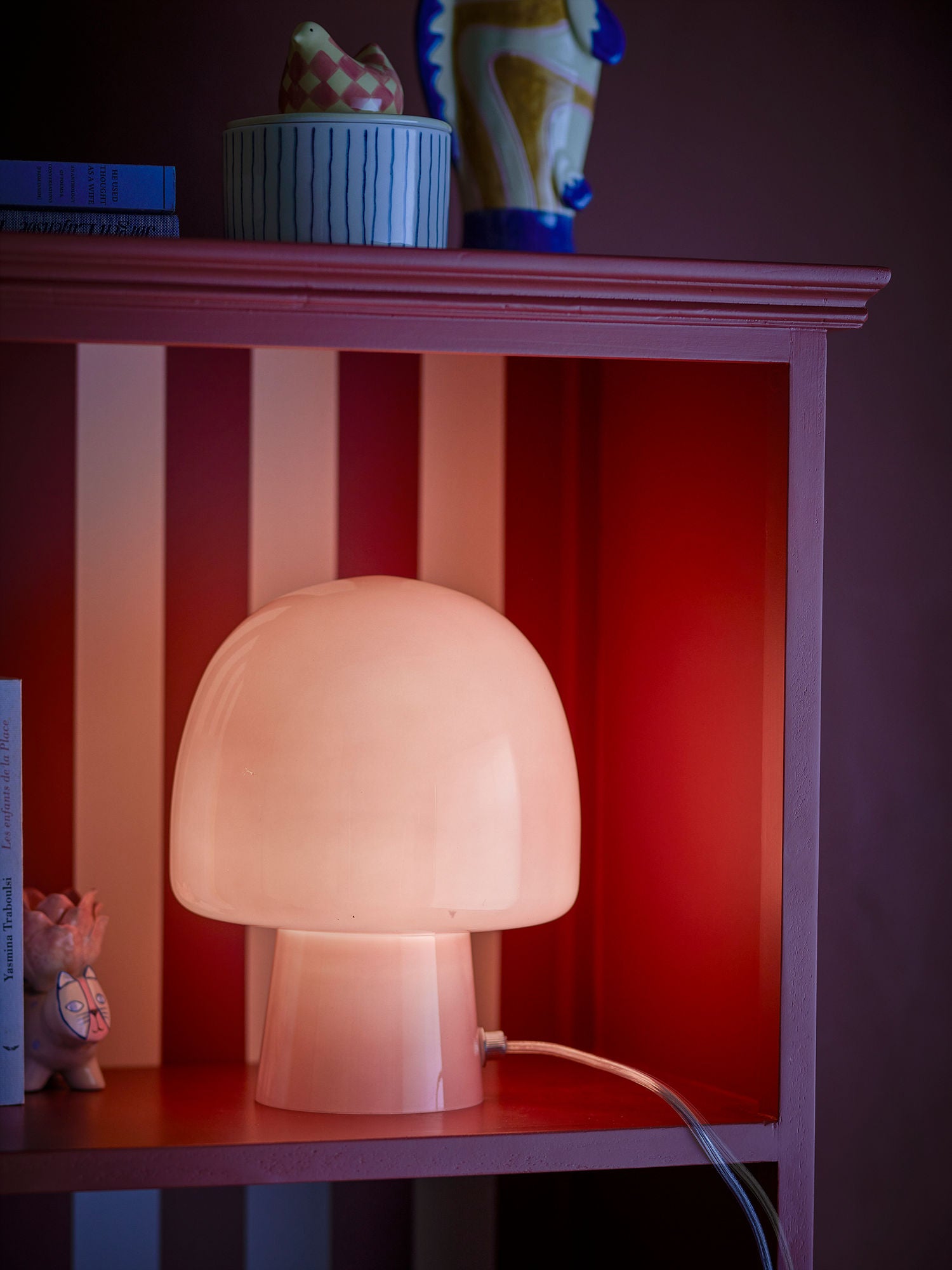 Bloomingville Paddy Bordlampe, Rosa, Glas