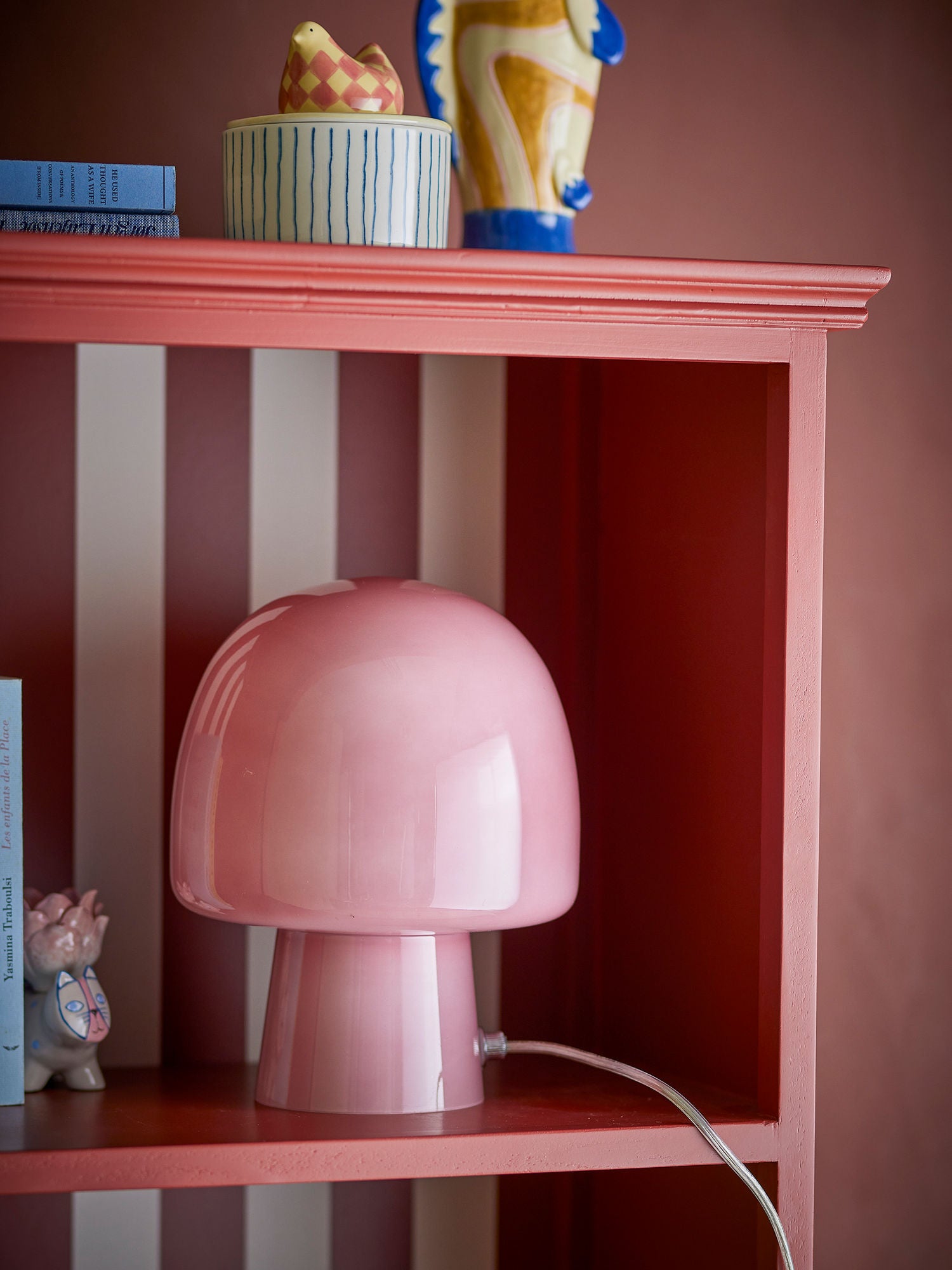 Bloomingville Paddy Bordlampe, Rosa, Glas