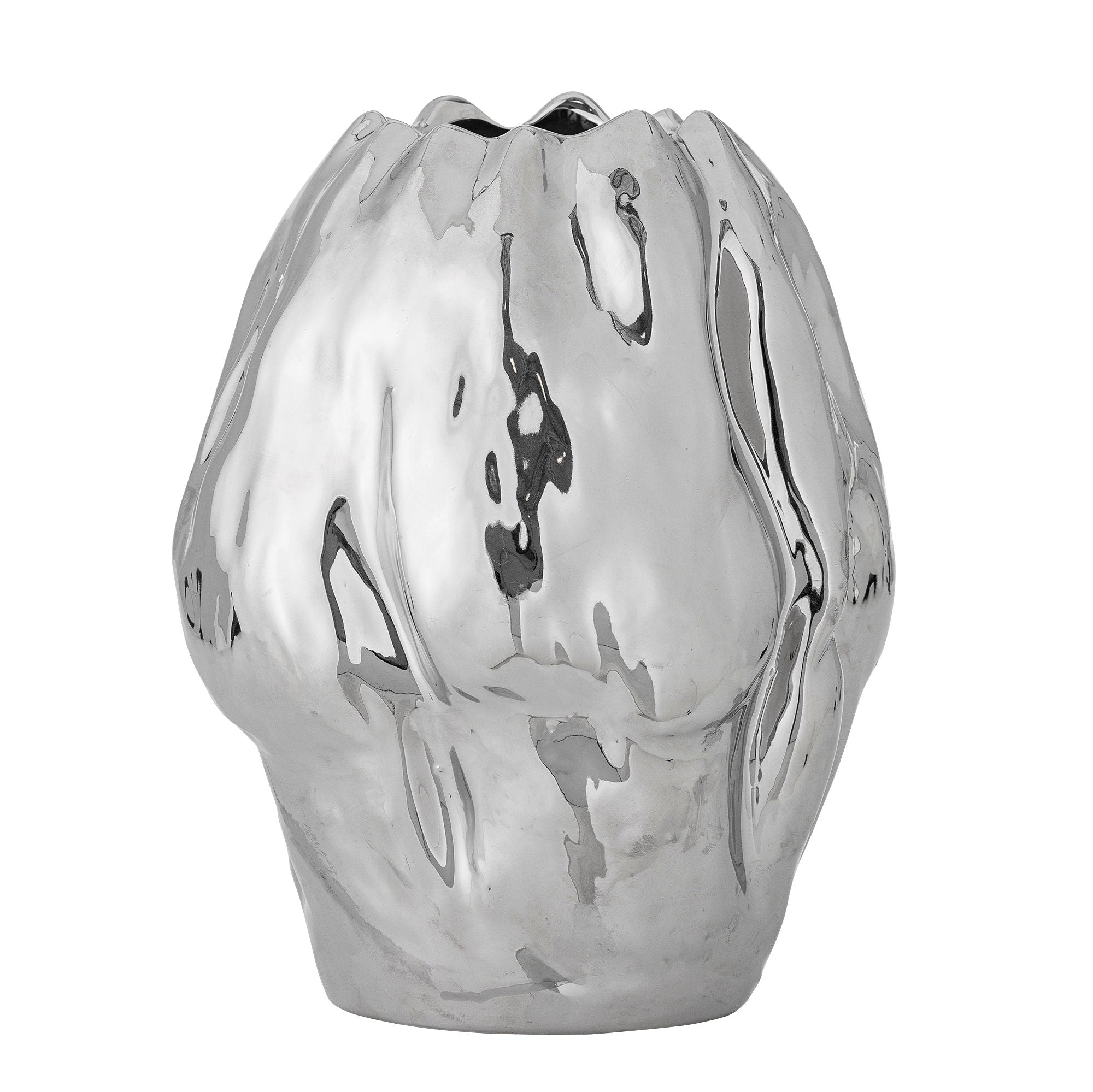 Bloomingville Bobby Vase, Sølv, Stentøj