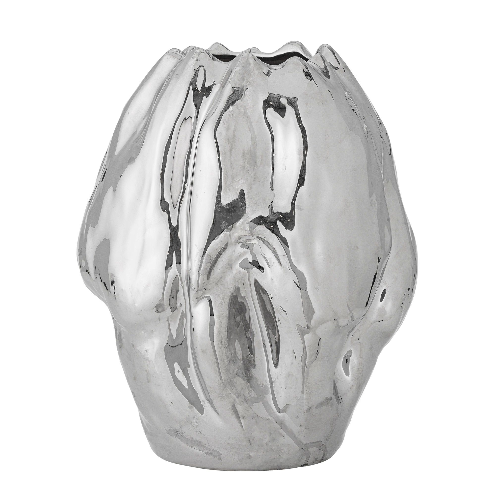 Bloomingville Bobby Vase, Sølv, Stentøj