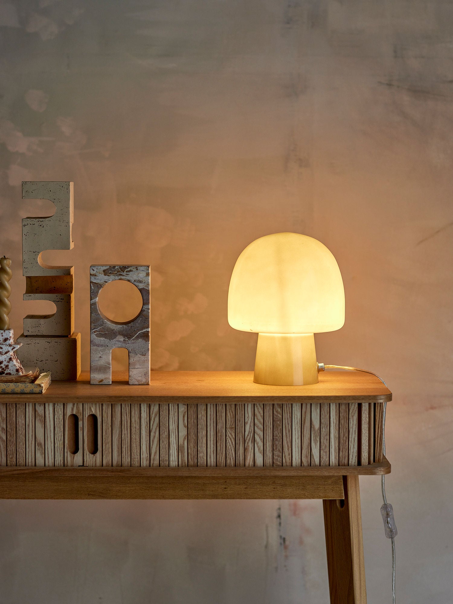 Bloomingville Paddy Bordlampe, Grøn, Glas