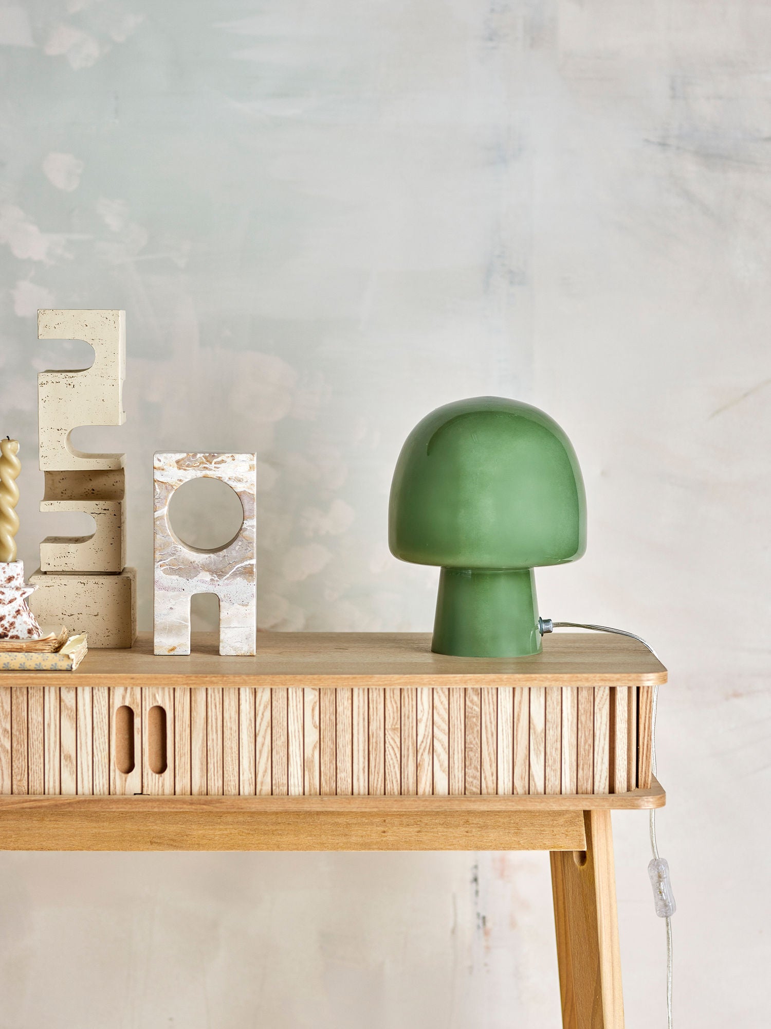 Bloomingville Paddy Bordlampe, Grøn, Glas