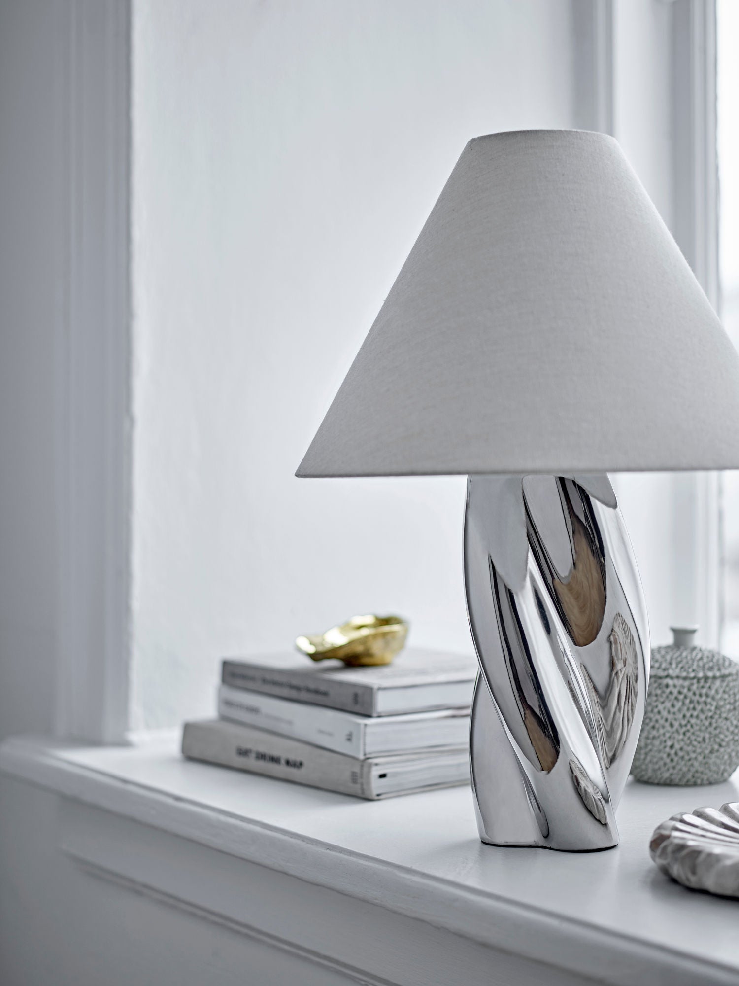 Bloomingville Silva Bordlampe, Sølv, Stentøj