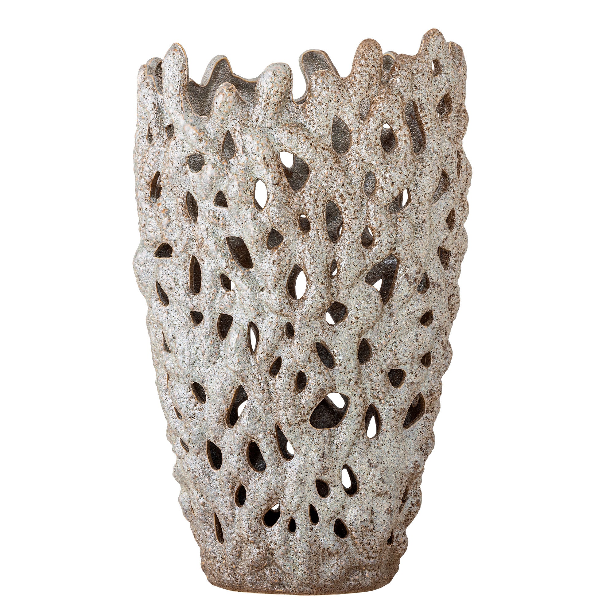 Bloomingville Eunice Deko Vase, Hvid, Stentøj