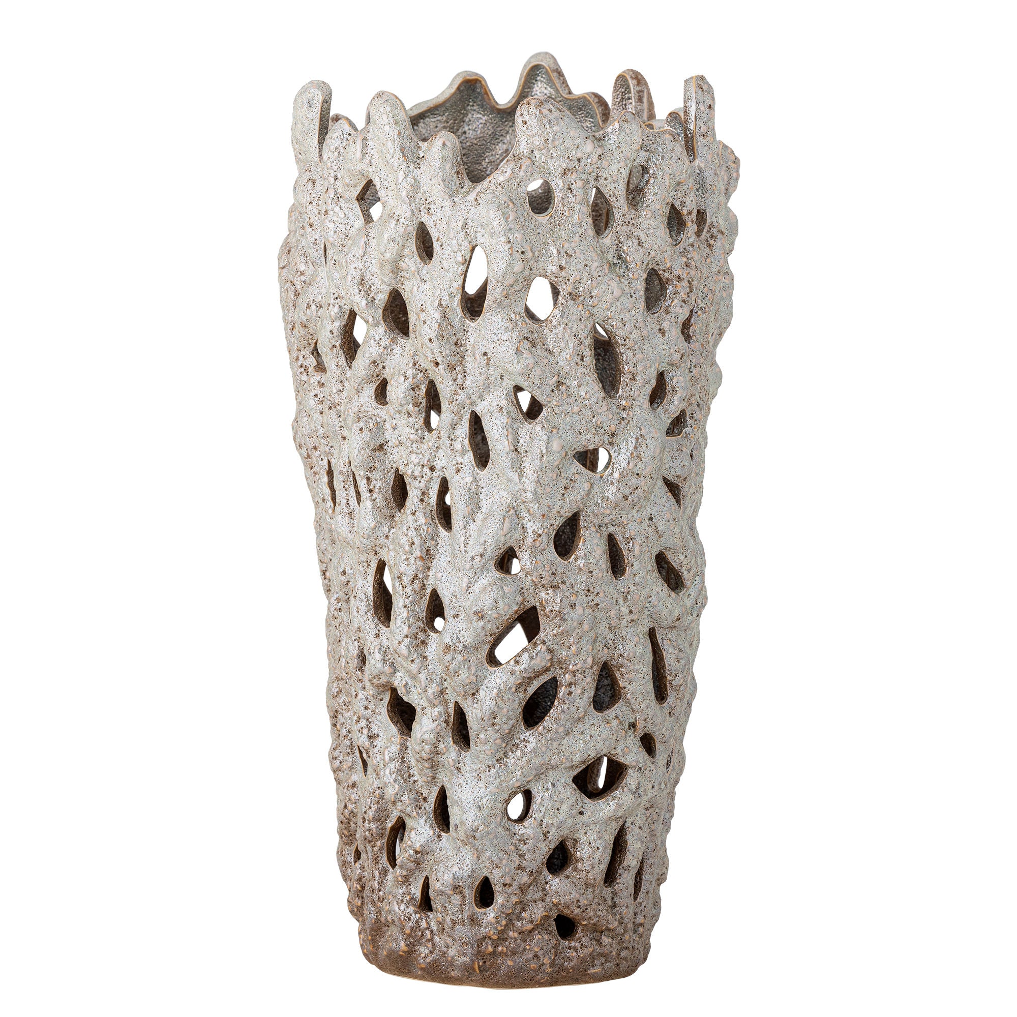 Bloomingville Eunice Deko Vase, Hvid, Stentøj