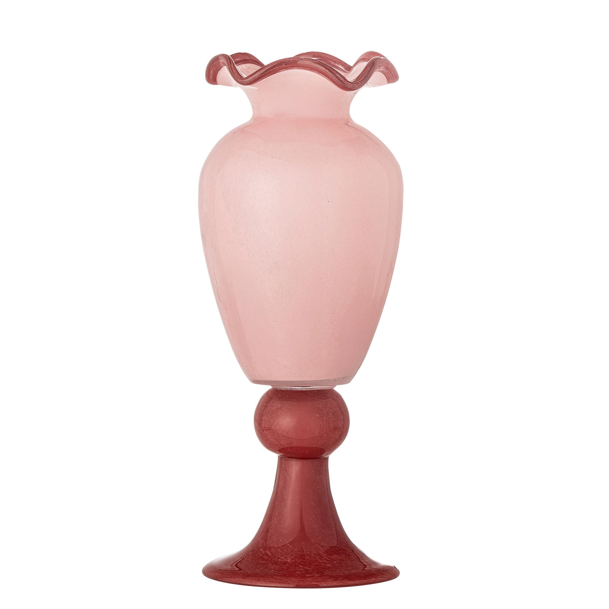 Bloomingville Frills Vase, Rosa, Glas