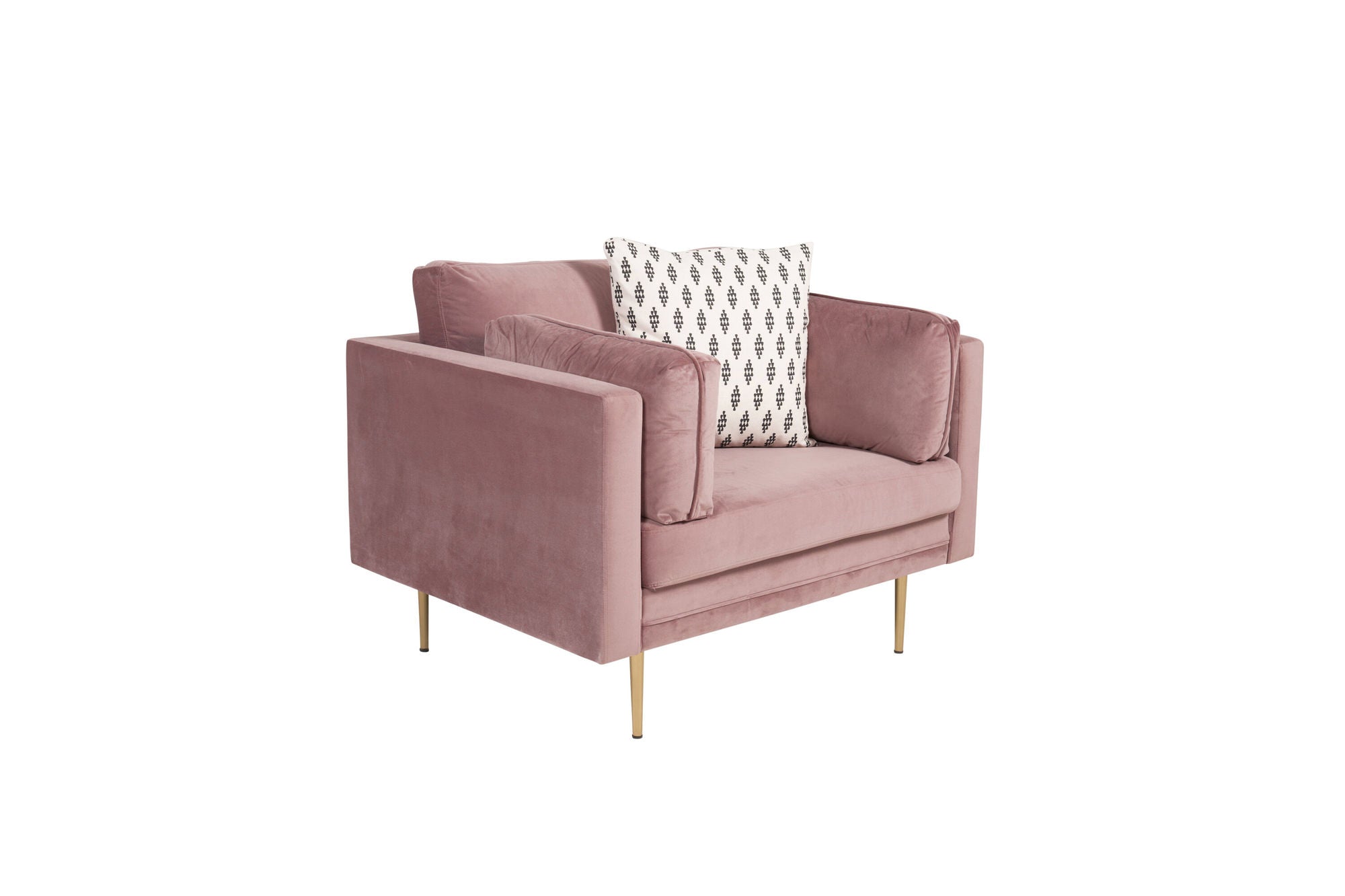 Venture Home Boom - Single stol Velvet - Dusty pink