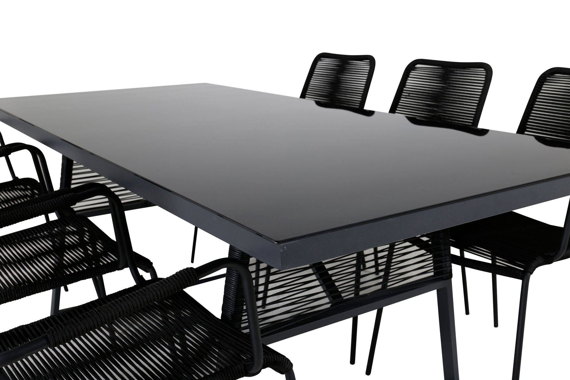 Venture Home Dallas spisebord +Lindos Armchair - Black Alu / Black Rope _6