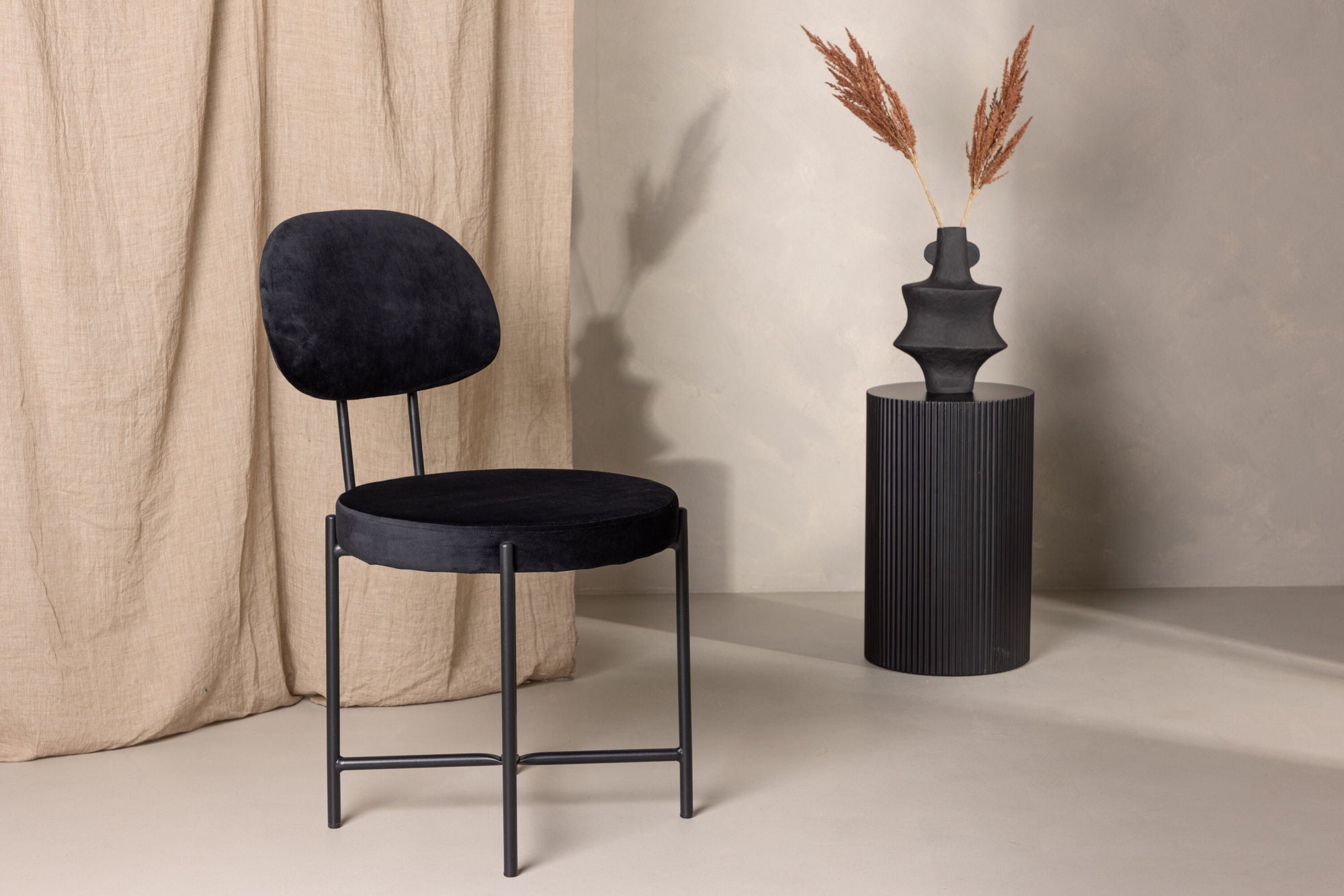 Venture Home Stella Spisebordsstol 2-pack - Black / Black Velvet