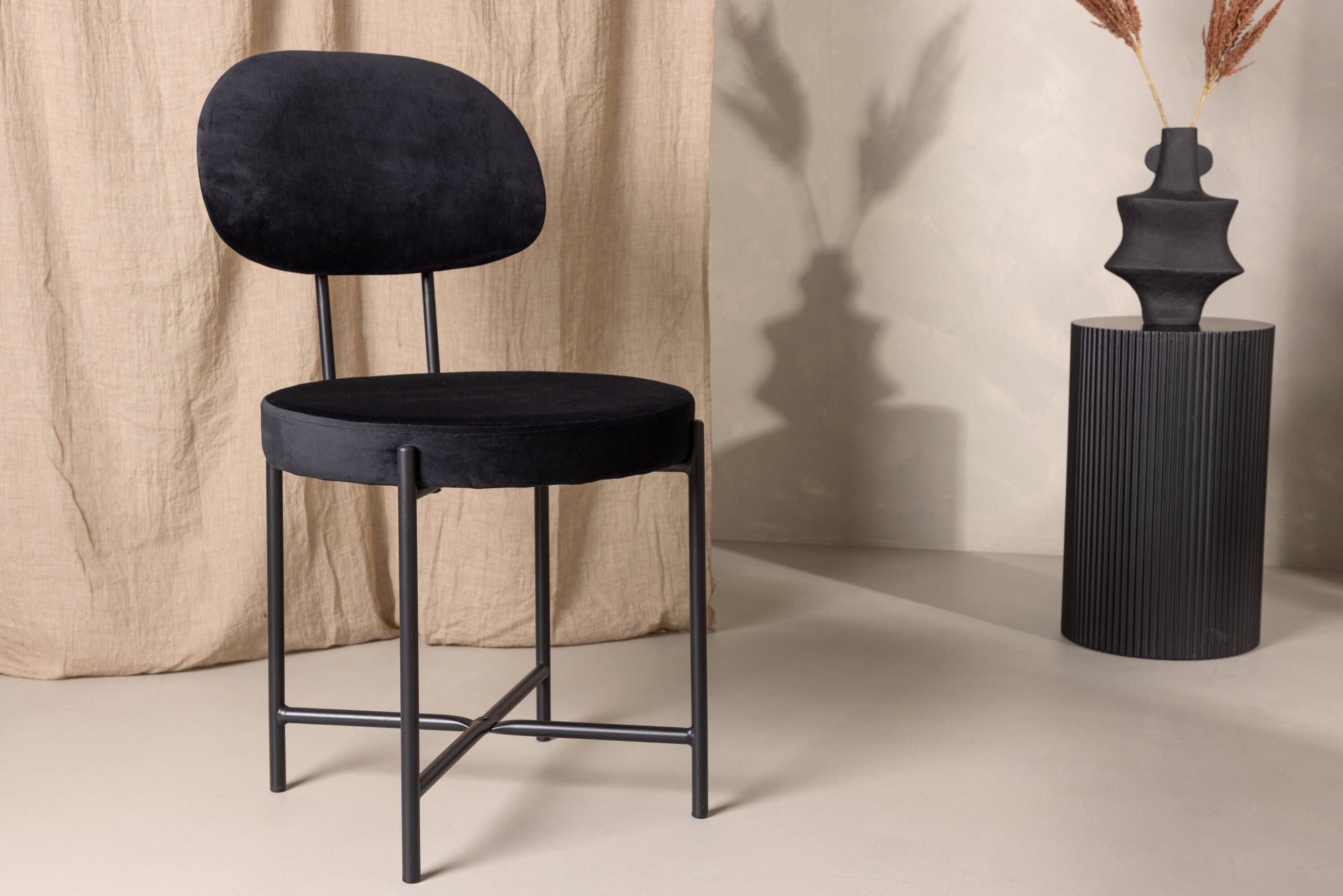 Venture Home Stella Spisebordsstol 2-pack - Black / Black Velvet