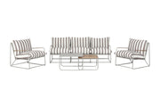 Venture Home Palazzo Sofa Set - Beige White Stripe