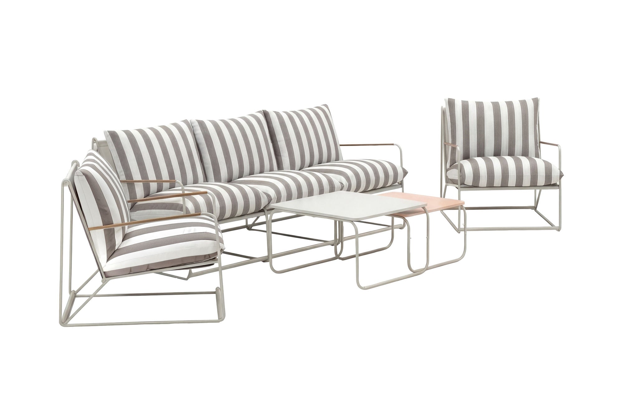 Venture Home Palazzo Sofa Set - Beige White Stripe