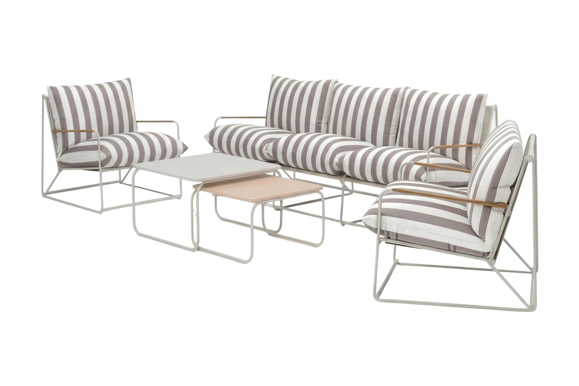 Venture Home Palazzo Sofa Set - Beige White Stripe